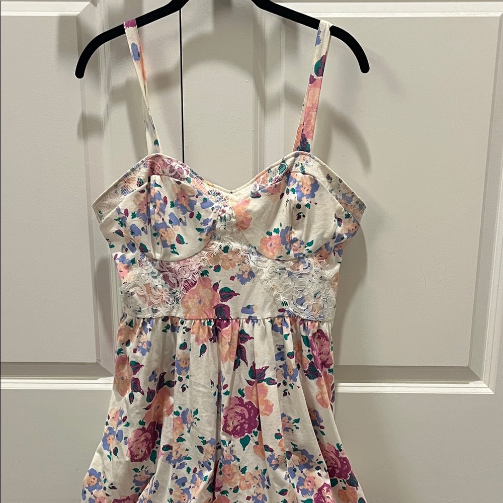 Topshop Pink and Purple Floral Dress in US size 12